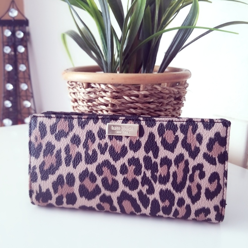 NWT KATE SPADE STACY SHORE STREET LEOPARD WALLET
